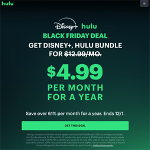 Free Disney+ x Hulu Black Friday Bundle