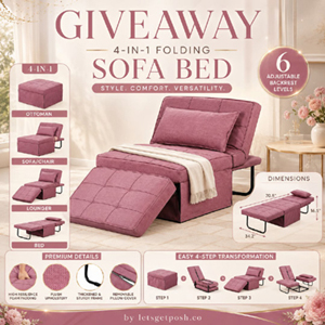 Free Pink 4-in-1 Folding Sofa Bed