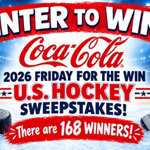 Coca-Cola Friday for the Win U.S. Hockey Sweepstakes promotional graphic
