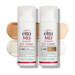 EltaMD UV Clear SPF 46 tinted and untinted face sunscreens