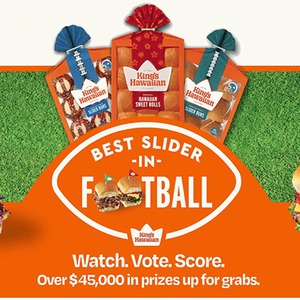 King's Hawaiian Best Slider in Football promo with sweet rolls and sliders