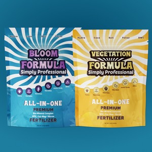 Simply Professional Bloom Formula and Vegetation Formula fertilizer pouches