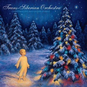 Trans-Siberian Orchestra holiday album art with a glowing Christmas tree in the snow